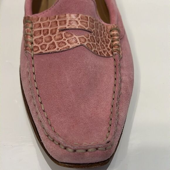 Fieramosca & Co. Pink‎ Suede/Leather Square Toe Kitten Heel Shoes Size 10 - Picture 5 of 16